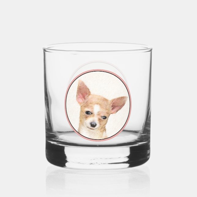 Verre À Whisky Chihuahua Peinture - Cute Original Chien Art (Recto)