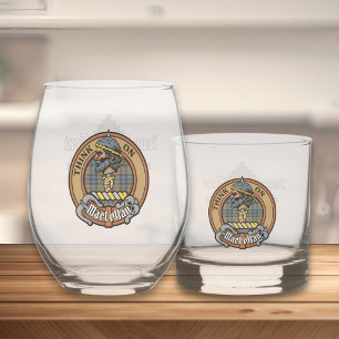 Verre À Whisky Cimier du clan MacLellan sur tartan ancien