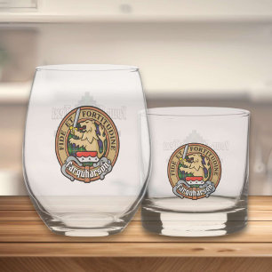 Verre À Whisky Clan Farquharson Crest sur Tartan