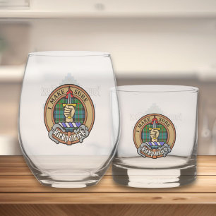 Verre À Whisky Clan Kirkpatrick Crest sur Tartan