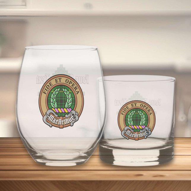 Verre À Whisky Clan MacArthur Crest sur Tartan (Créateur téléchargé)