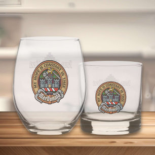 Verre À Whisky Clan MacDonald de Clanranald Crest sur Tartan