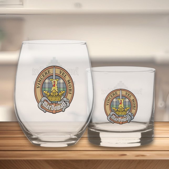 Verre À Whisky Clan MacDowall Crest sur Tartan (Créateur téléchargé)