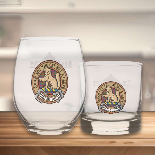 Verre À Whisky Clan MacGowan Crest sur Tartan (Créateur téléchargé)