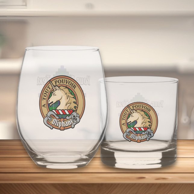 Verre À Whisky Clan Oliphant Crest sur Tartan (Créateur téléchargé)
