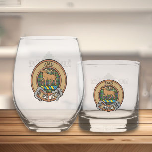 Verre À Whisky Clan Scott Crest sur Green Tartan