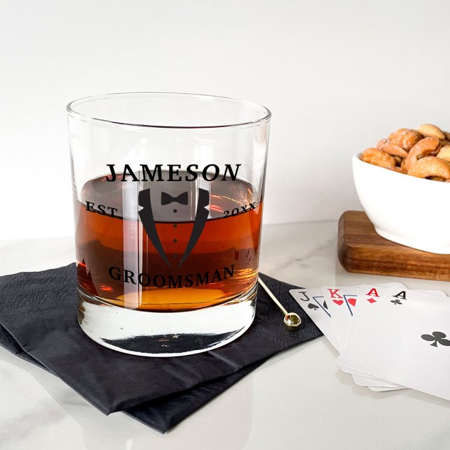 Verre À Whisky Classic Groomsman Bow Cravate Tuxedo (Créateur téléchargé)