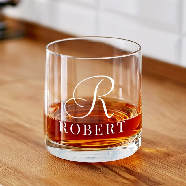 Verre À Whisky Classic Monogram Personalized Name (Créateur téléchargé)