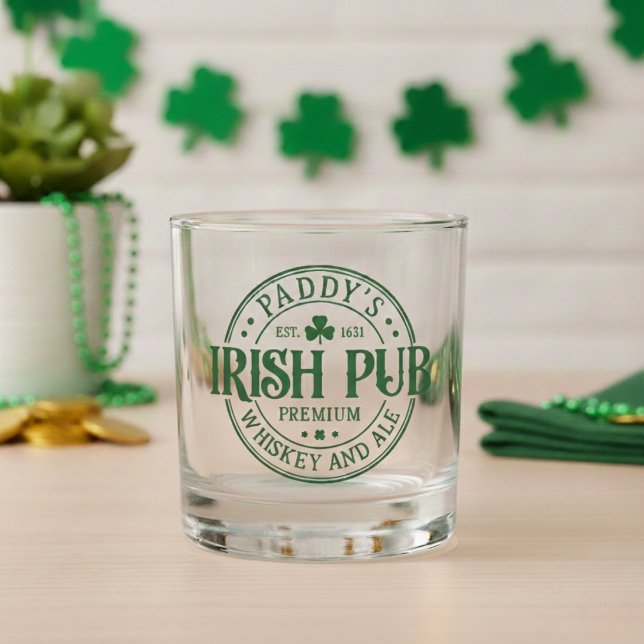 Verre À Whisky Classic St Patrick's Day Paddy's Irish Pub (Classic St Patrick's Day Paddy's Irish Pub Whiskey Glass)