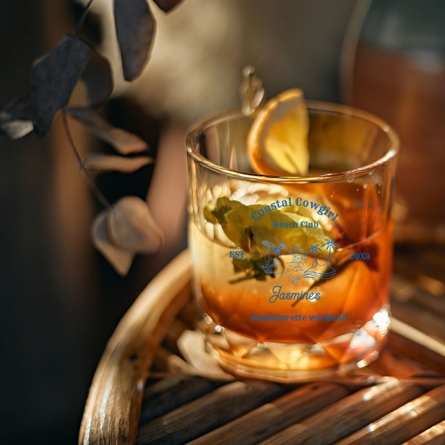 Verre À Whisky Coastère cowgirl Blue Ocean Bachelorette week-end (Créateur téléchargé)