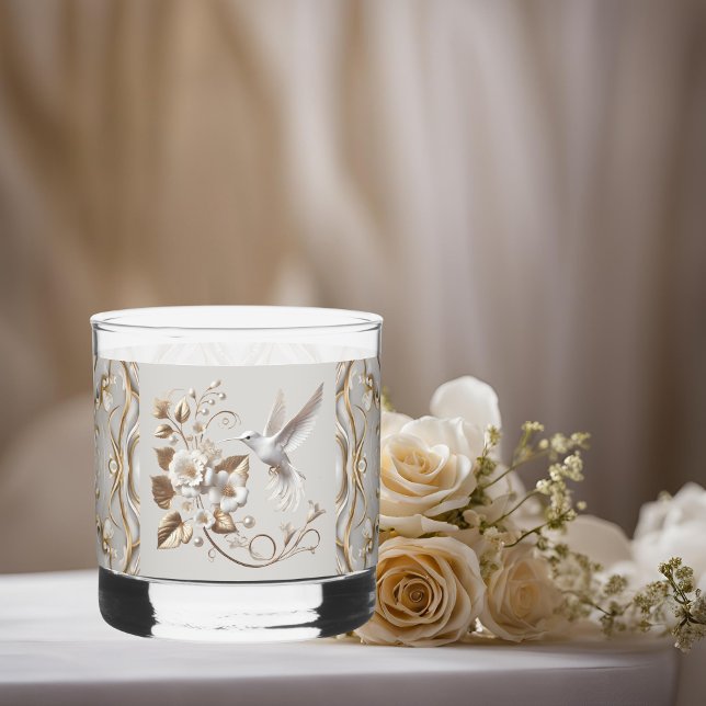 Verre À Whisky Colibri Blanc Élégant  (Créateur téléchargé)