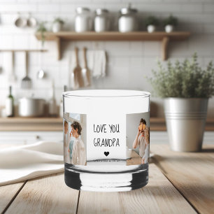 Verre À Whisky Collage moderne Photo Love You Grand-père Meilleur