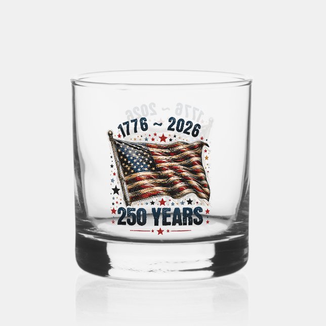 Verre À Whisky Conception de célébration d'anniversaire patriotiq (Recto)