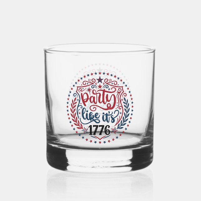 Verre À Whisky Conception de célébration rétro patriotique (Recto)