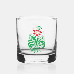Verre À Whisky Conception de fleurs florales ornementales – Éléga
