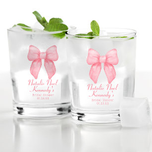 Verre À Whisky Coquette esthétique Cute Rose Bow Personnalisé