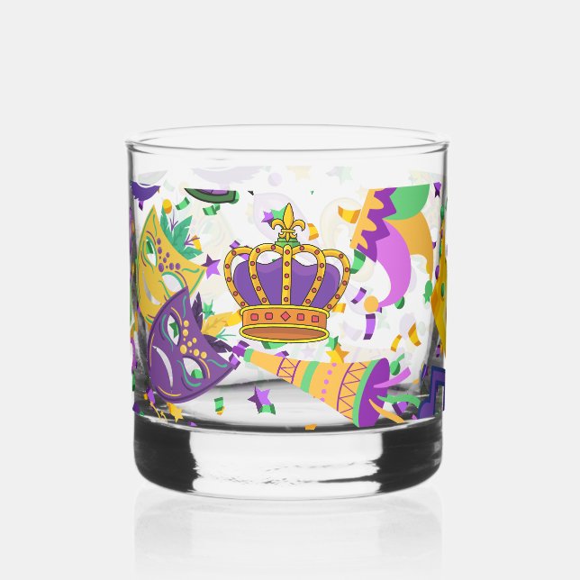 Verre À Whisky Couleurs de Mardi gras (Recto)