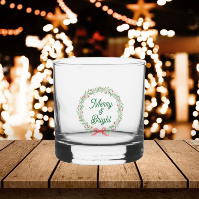 Verre À Whisky Couronne de fêtes Merry & Bright (In Situ Christmas)