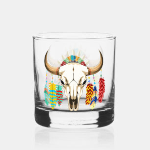 Verre À Whisky Crâne de buffle emblème amérindien