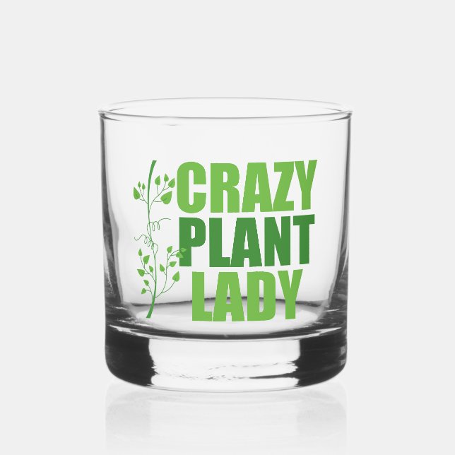 Verre À Whisky Crazy Plante Lady Cute Green Botaniste (Recto)