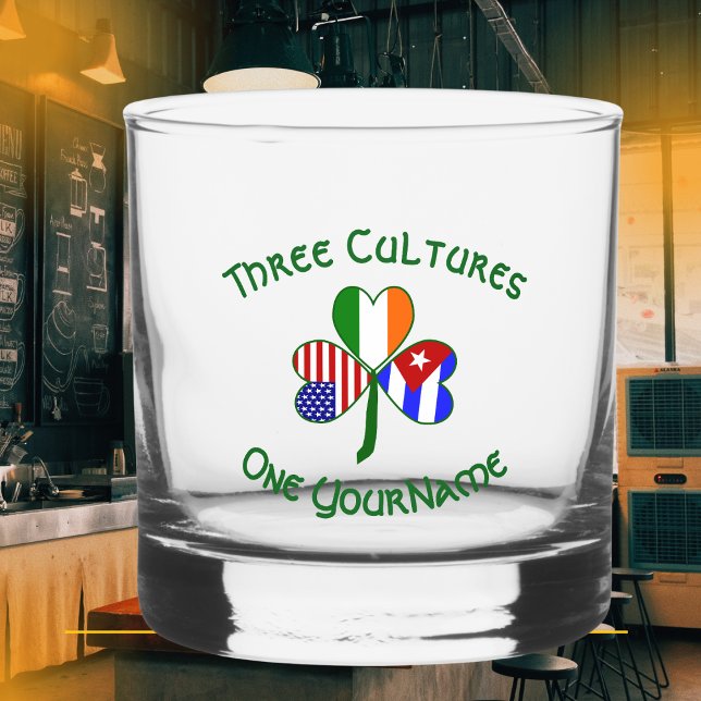 Verre À Whisky Cuba irlandais Amérique drapeaux Shamrock personna (Créateur téléchargé)