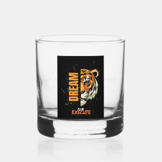 Verre À Whisky "Cuir Whiskey personnalisé - Tiger Head & Motivati