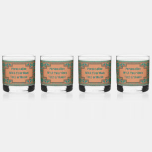 Verre À Whisky Cuivre Turquoise Sud-Ouest Motif géométrique Perso