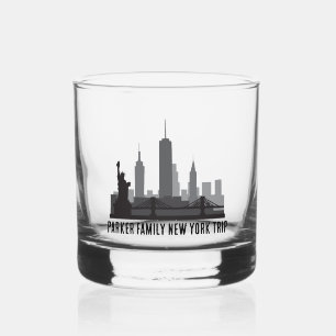 Verre À Whisky Custom New York Voyage Skyline Statue de la Libert