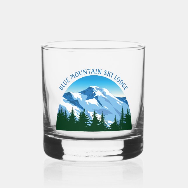 Verre À Whisky Custom Ski Lodge Winter Resort Snowy Mountain (Recto)