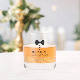 Verre À Whisky Cute Black Cravate Groomsman Best Man Mariage Cade