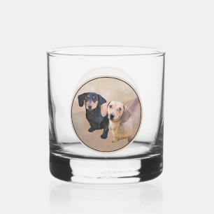 Verre À Whisky Dachshund (Smooth) Peinture - Art Chien original