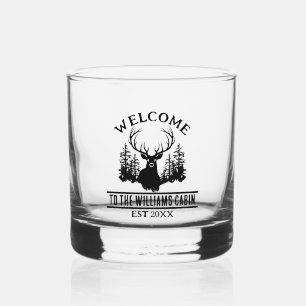 Verre À Whisky Deer Outdoors Camp Personnalisé Nom du Cabine