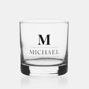 Verre À Whisky Design moderne Groomsmen Cadeaux Monogramme Best M