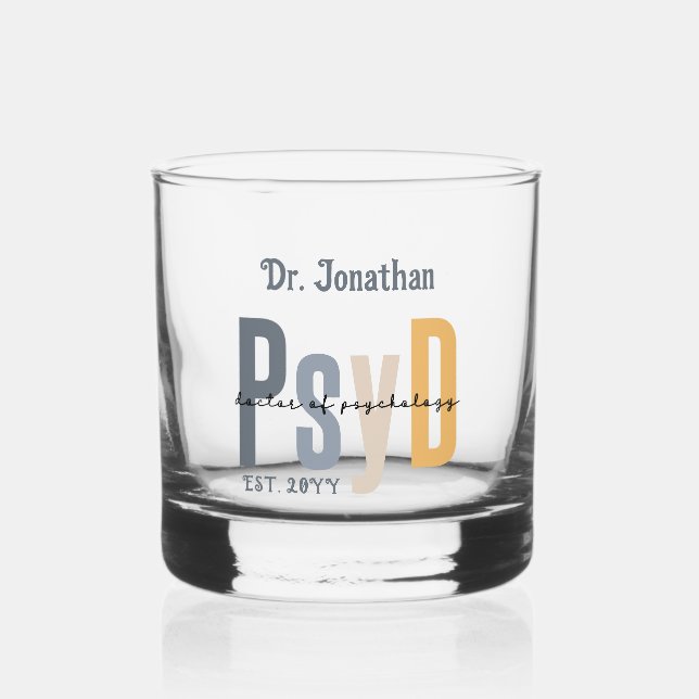 Verre À Whisky Docteur en psychologie PsyD personnalisé (Recto)