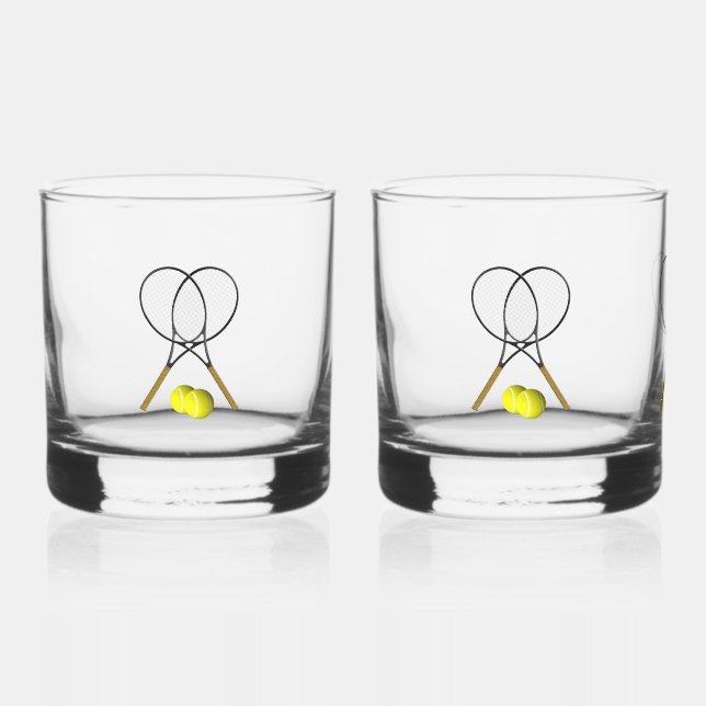 Verre À Whisky Double Tennis Sport Thème (Recto)