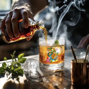 Verre À Whisky Dragon chinois vert Koi