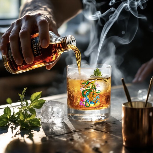 Verre À Whisky Dragon chinois vert Koi (Créateur téléchargé)