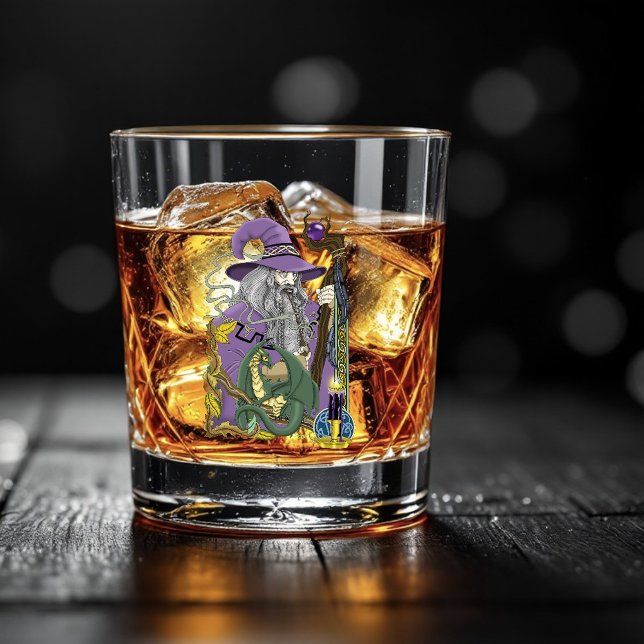 Verre À Whisky Dragon Sorcier Celtique Fantastique Violet (Créateur téléchargé)