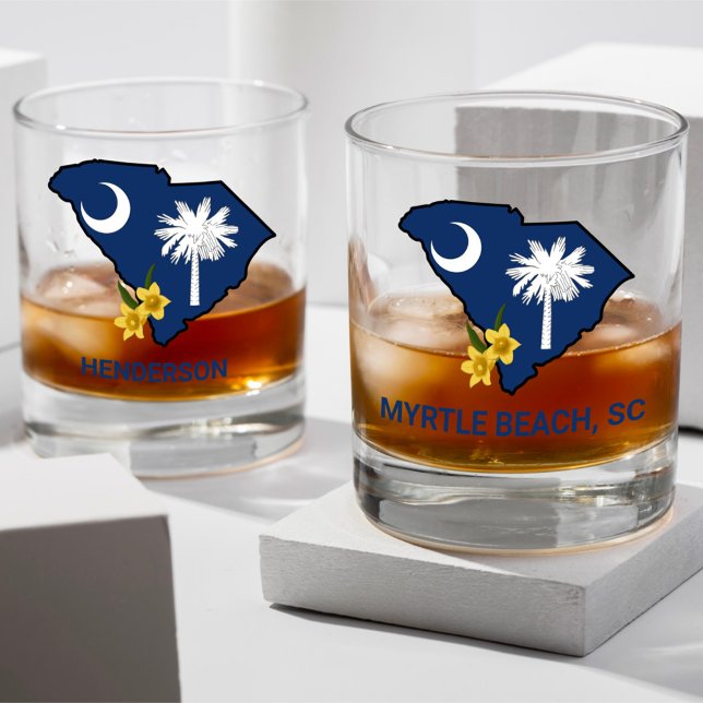 Verre À Whisky Drapeau de la Caroline du Sud Fleur de l'État Jess (Créateur téléchargé)