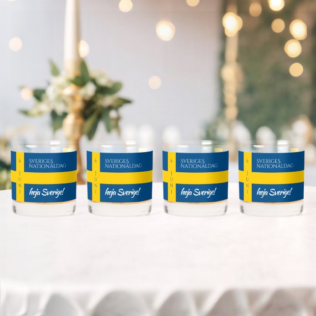 Verre À Whisky Drapeau de la fête nationale suédoise Sveriges (Insitu (Mariage))