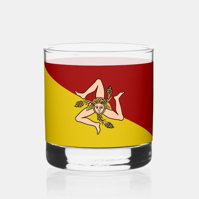 Verre À Whisky Drapeau de la Sicile (région italienne) (Recto)