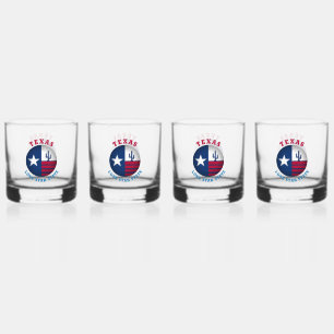 VERRE À WHISKY DRAPEAU D'ÉTAT TEXAS LONE STAR