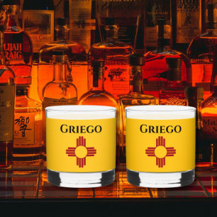 Verre À Whisky Drapeau du Nouveau Mexique avec symbole Zia