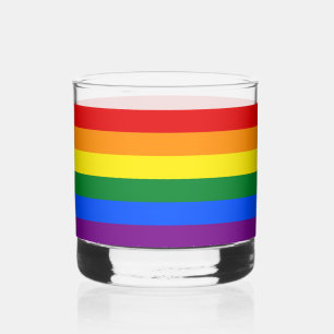Verre À Whisky DRAPEAU EN COURBE - STRIPES - couleurs LGBT
