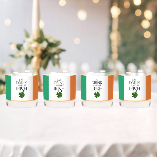 Verre À Whisky Drapeau irlandais pour boire et être shamrock (Insitu (Mariage))