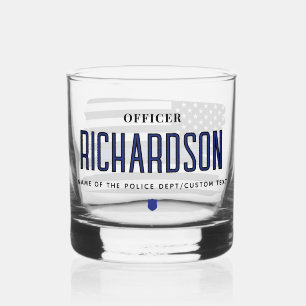 Verre À Whisky Drapeau personnalisé de l'officier de police de la