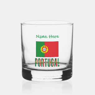Verre À Whisky Drapeau portugais vert personnalisé