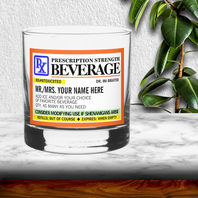 Verre À Whisky Drôle d'ordonnance de résistance Étiquette Rocks V (Créateur téléchargé)