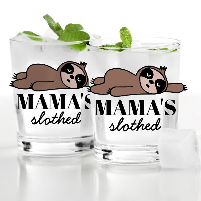 Verre À Whisky Drôle Drunk Sloth Cadeau Pour Maman Qui Aime Boire (Créateur téléchargé)