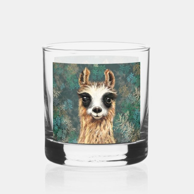 Verre À Whisky Drôle Llama curieuse (Verso)